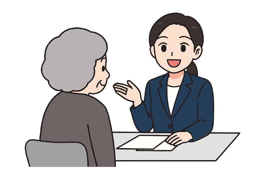 相談しているおひとりさまのイメージ